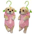 Design Toscano Hanger Hound Labrador Retriever Hanging Puppy Dog Statue: Set of Two QM92928300